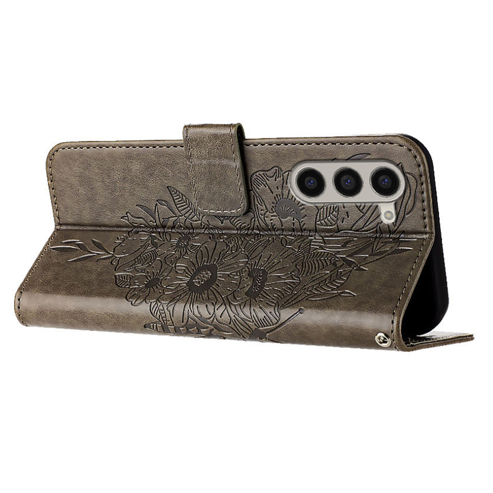 YB Imprinting Series-4 For Samsung Galaxy Z Fold6 5G Case Wallet Leather Phone Cover with Hand Strap - Grey YB Imprinting Series-4 For Samsung Galaxy Z Fold6 5G Case Wallet Leather Phone Cover with Hand Strap - Grey